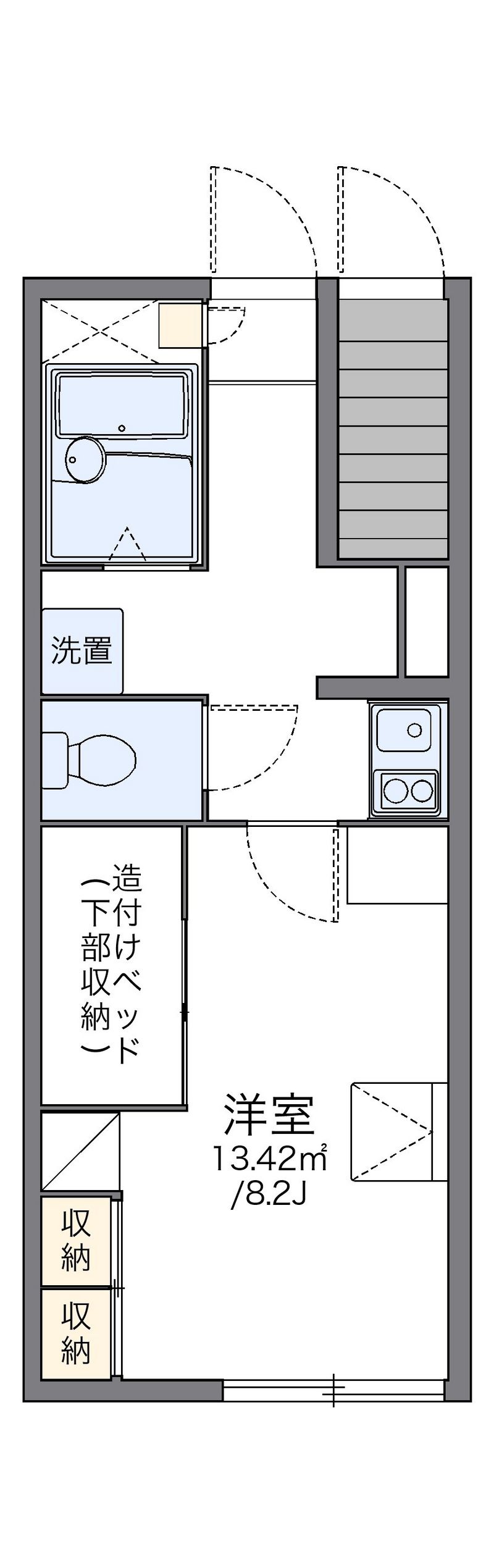 レオパレスアーバンブリッジ俎板 間取図