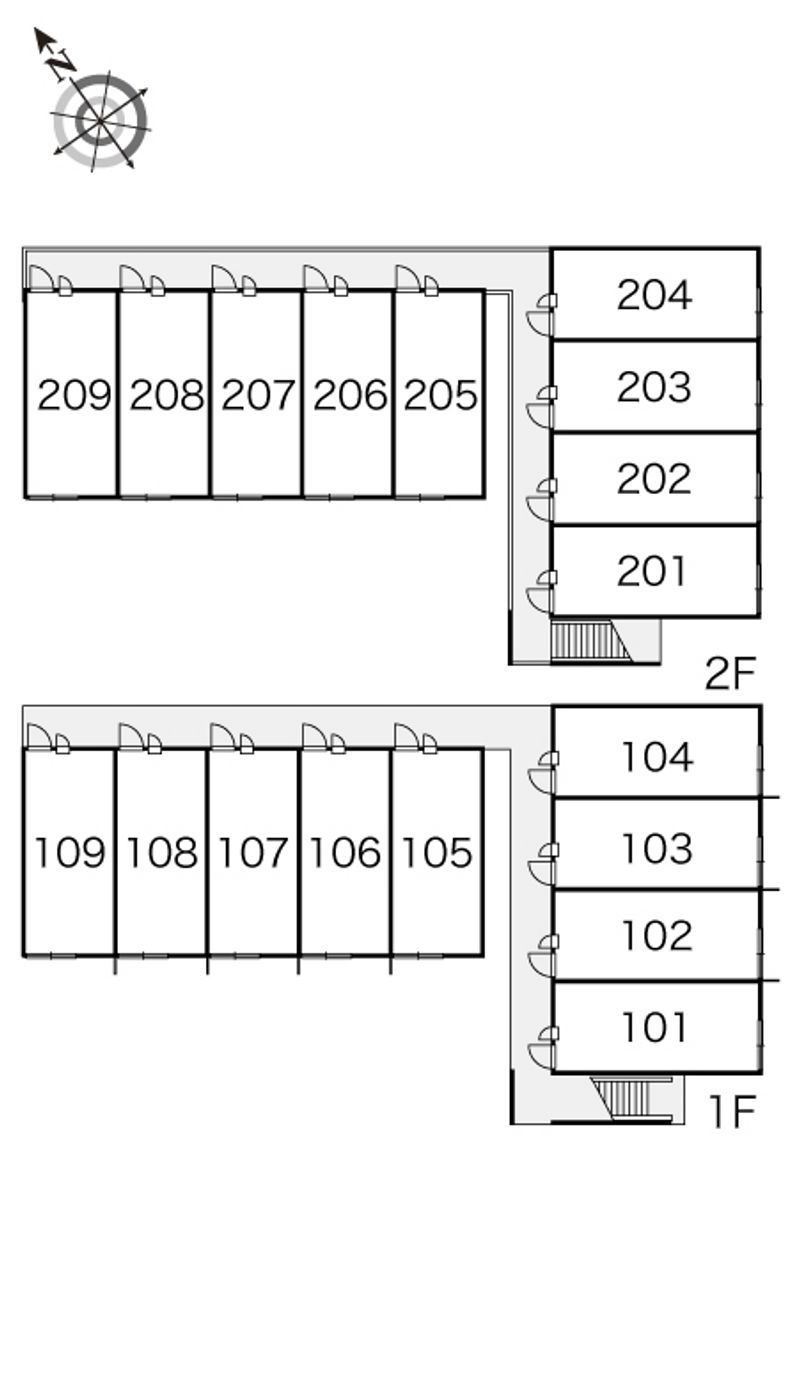 レオパレスりんごの木 間取配置図