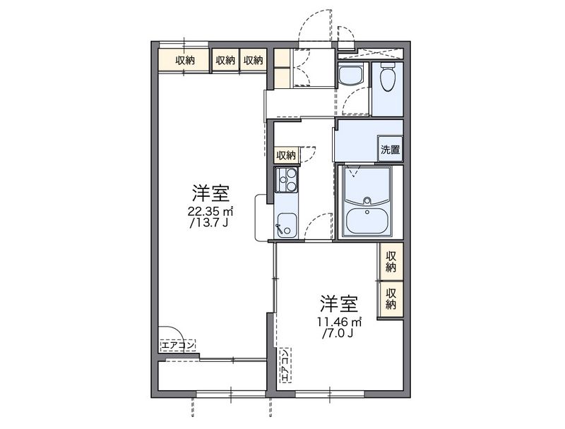 レオパレスカメリアⅡ 間取図