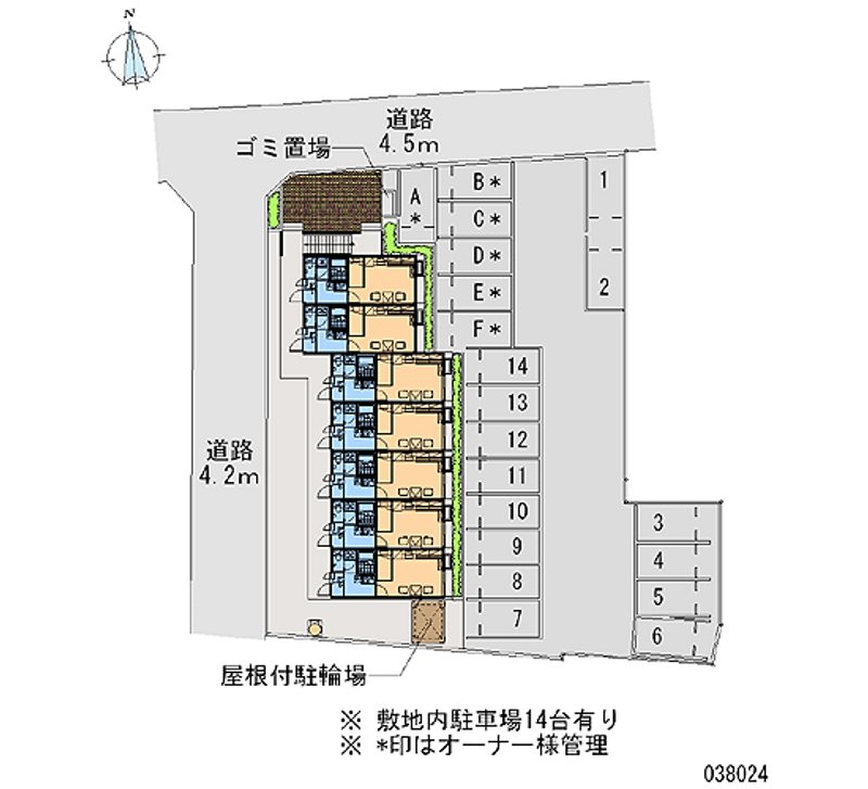 レオパレス富竹 月極駐車場