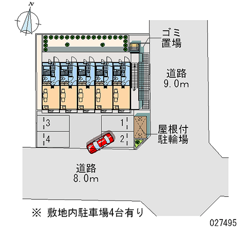 レオパレス渓山Ⅲ 月極駐車場