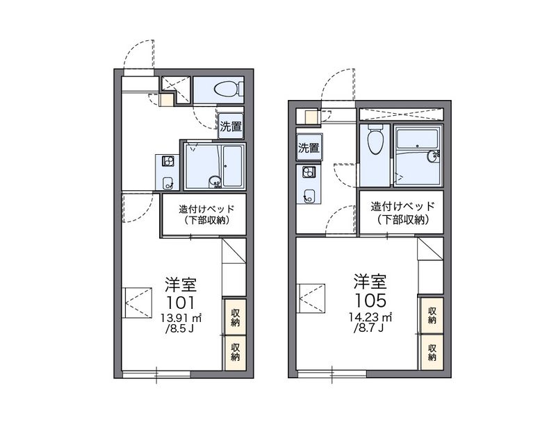レオパレスパインコート 間取図