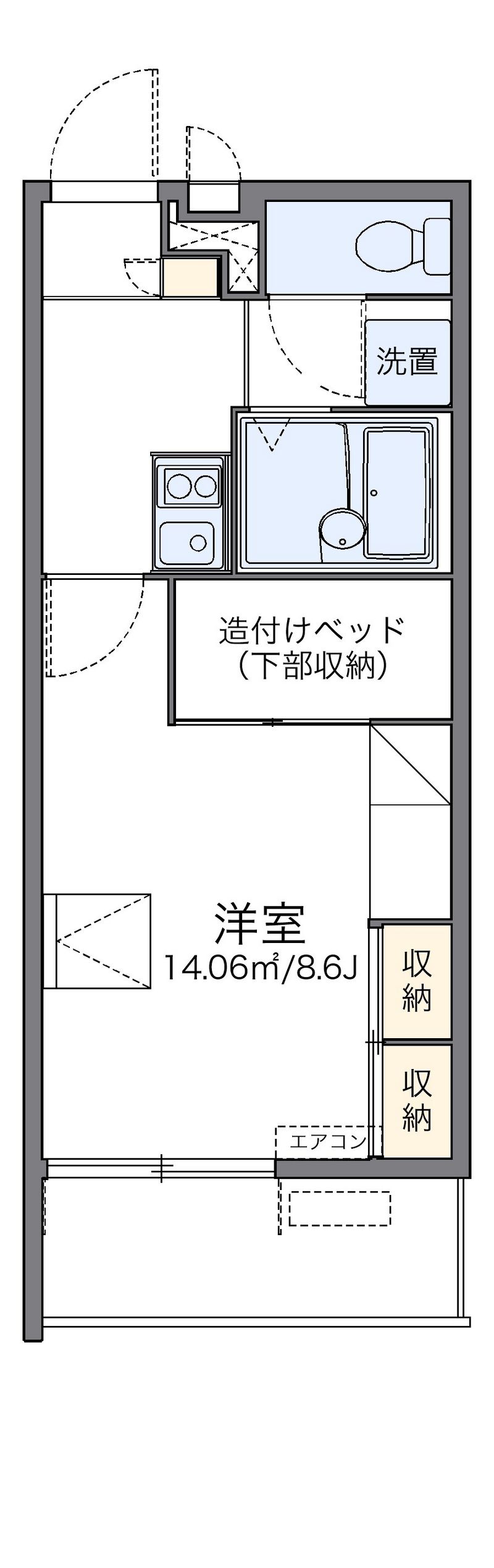 レオパレスパールアケノ第６ 間取図