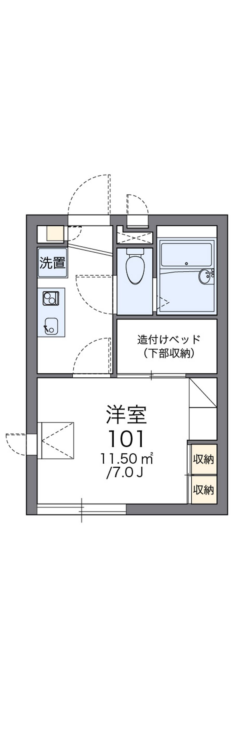 レオパレスミニョン　フルール 間取図