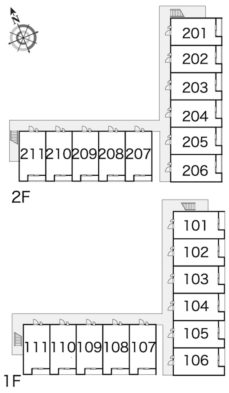レオパレスパストラル　砺波Ⅱ 間取り配置図