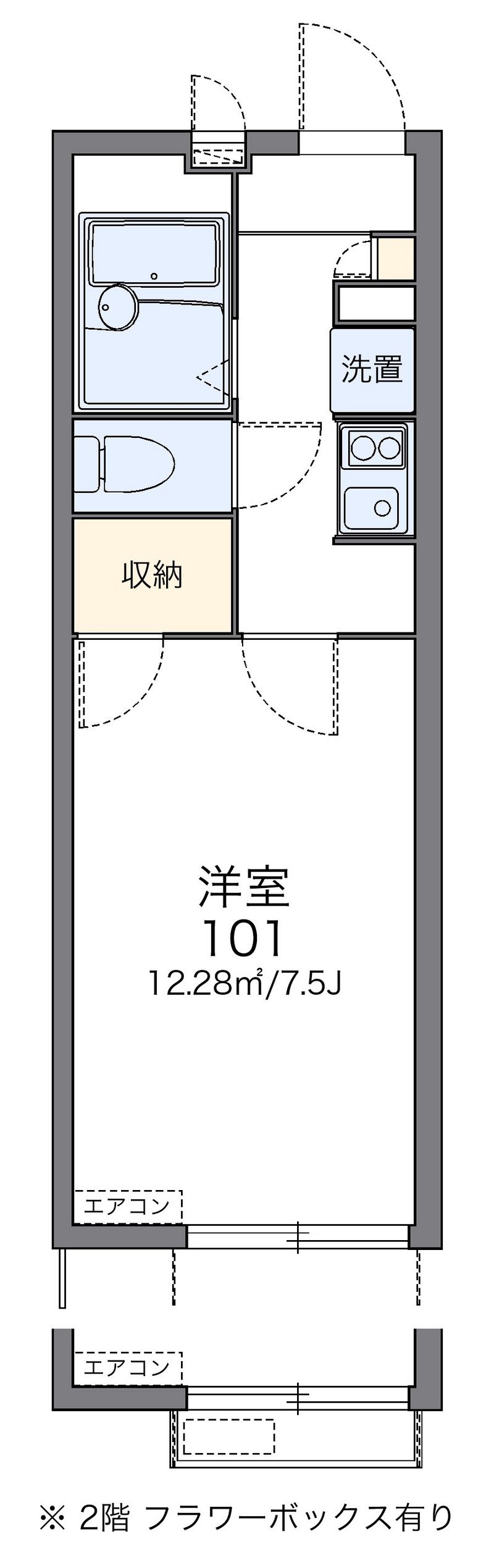 レオパレスポートデュヒロ 間取図