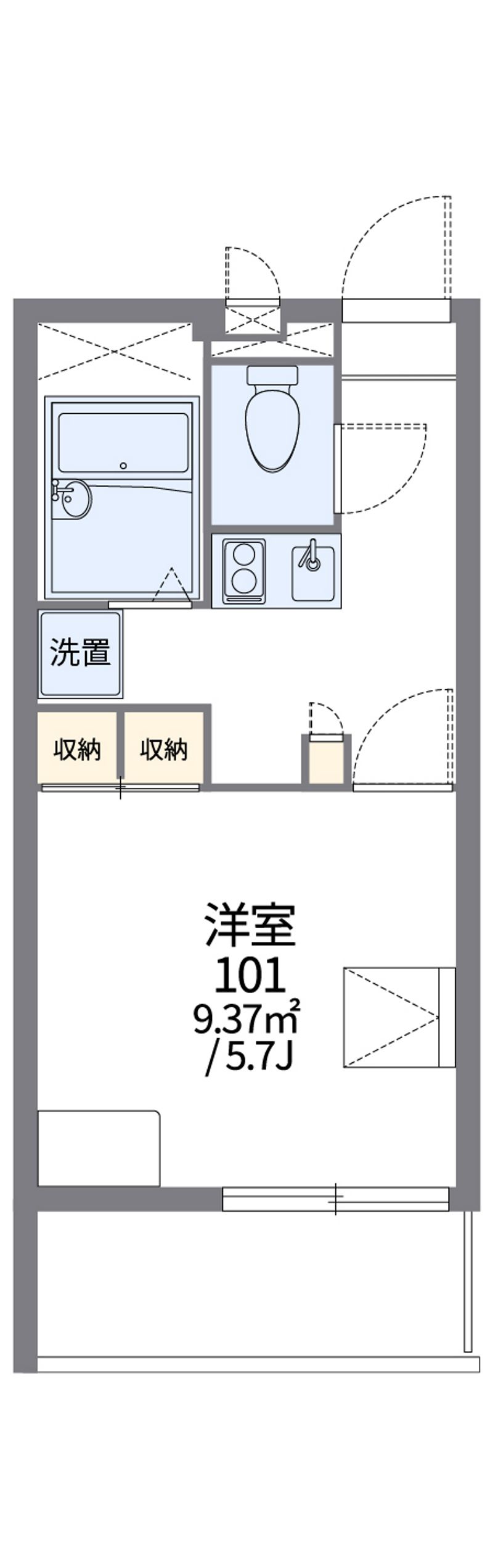 レオパレスあらまき 間取図