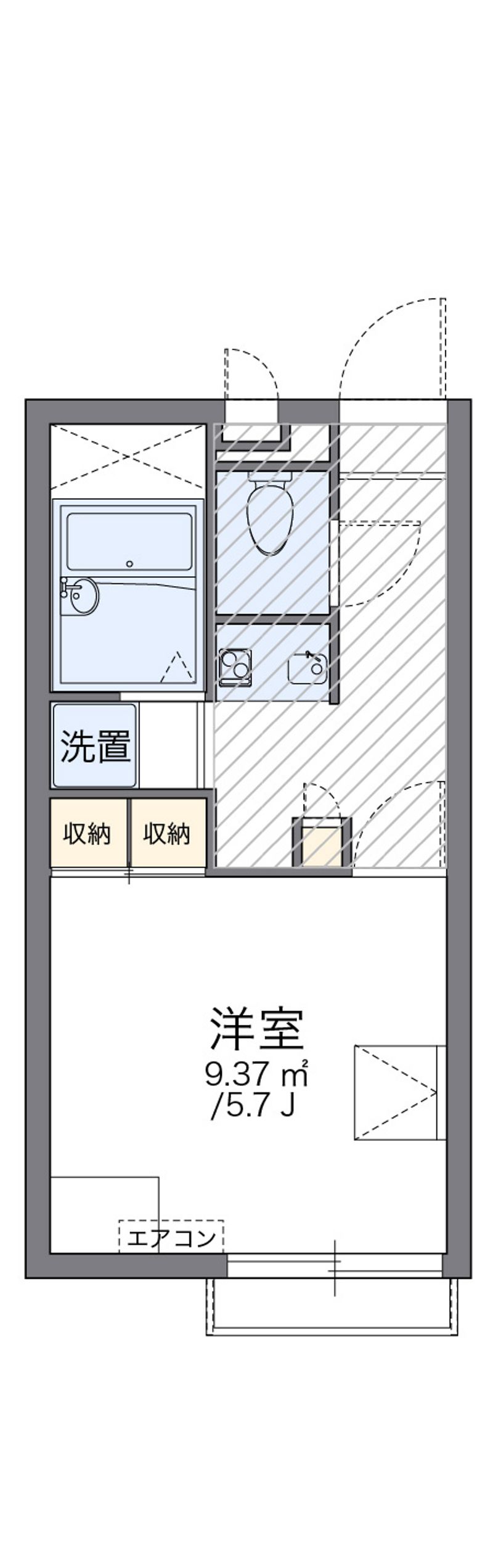 レオパレスグリーンリーフＢ 間取図