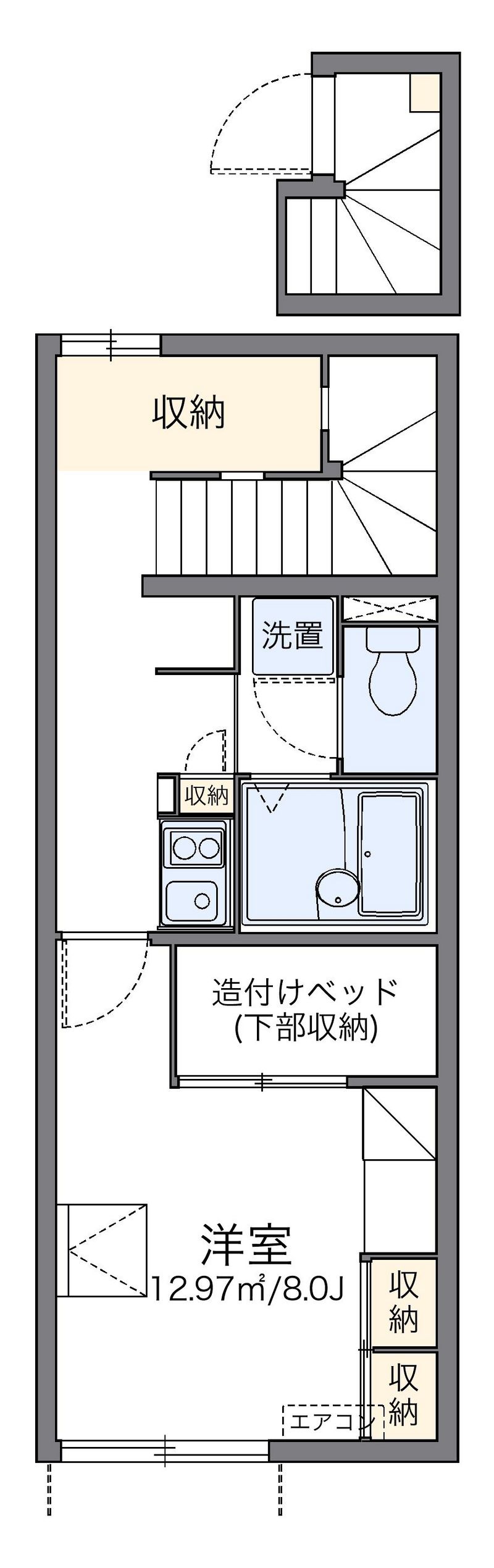 レオパレスカルミア住吉　Ｂ 間取図