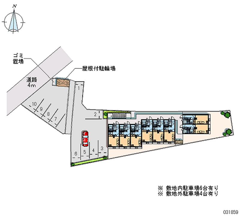 レオパレスコンフォートくるめ木 月極駐車場