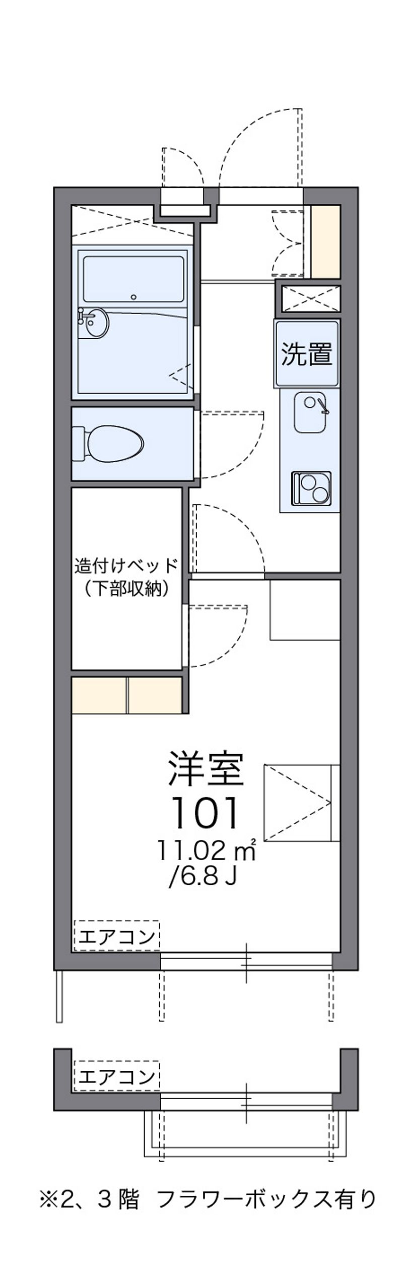 レオパレスＳＨＩＭＩＺＵ　Ｔ 間取図