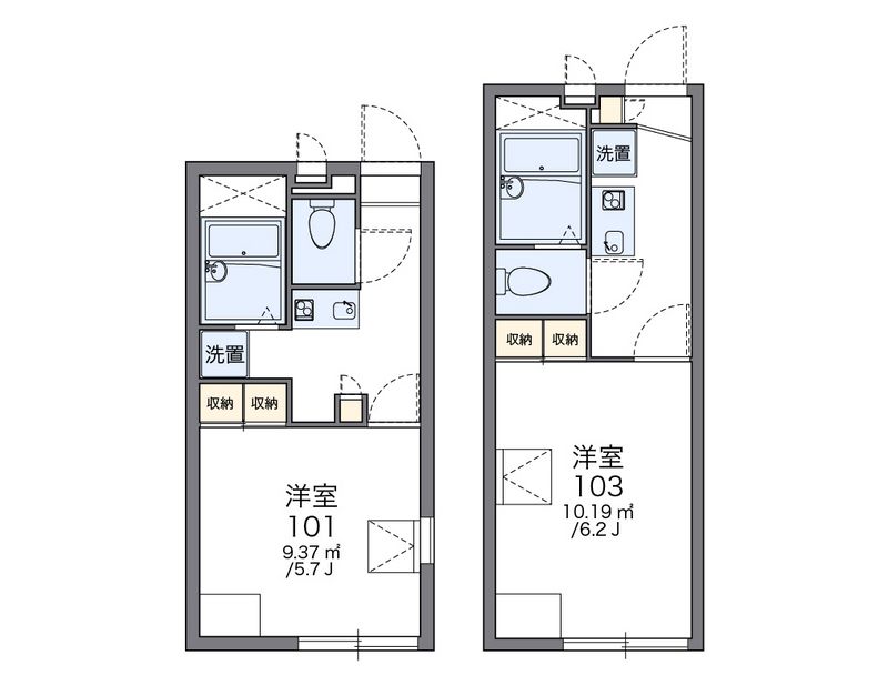レオパレスアイリス弘道 間取図