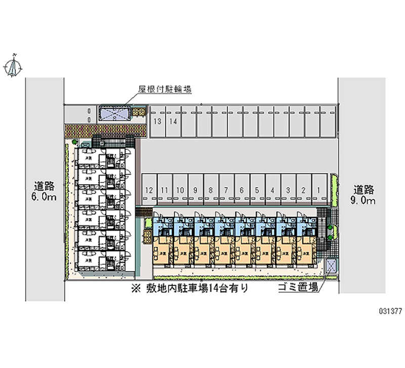 レオパレスルーナシティ北山寺Ａ 月極駐車場