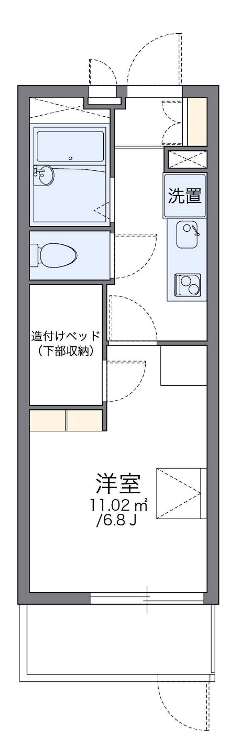 レオパレスローリス八幡 間取図