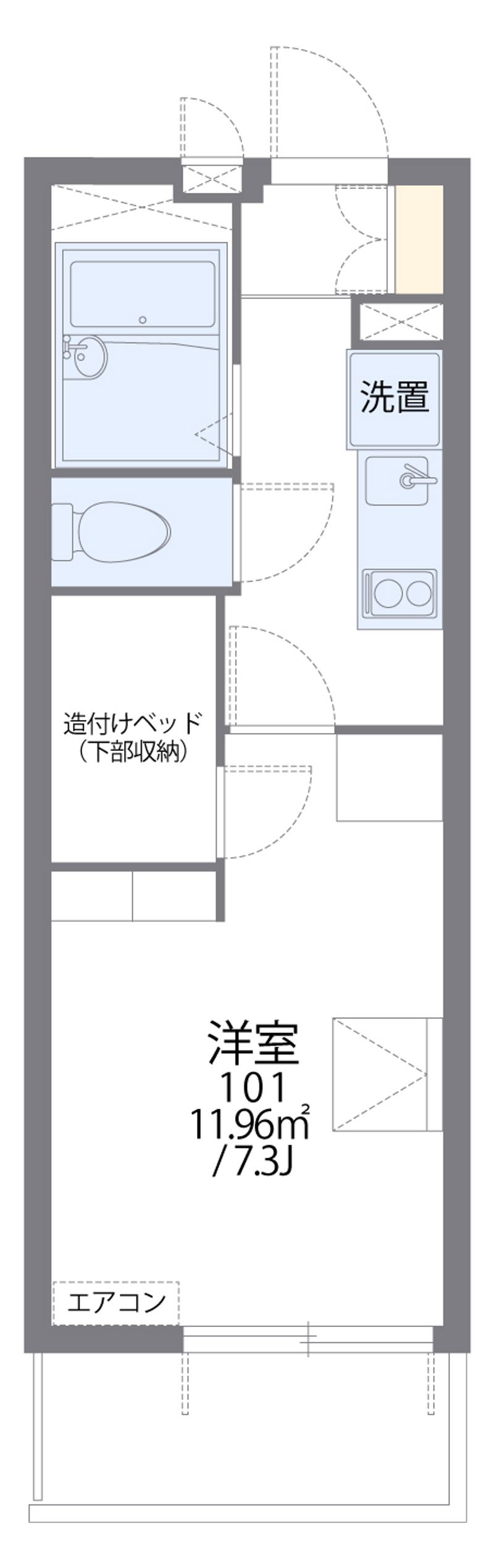 レオパレスセノーテ黒川 間取図