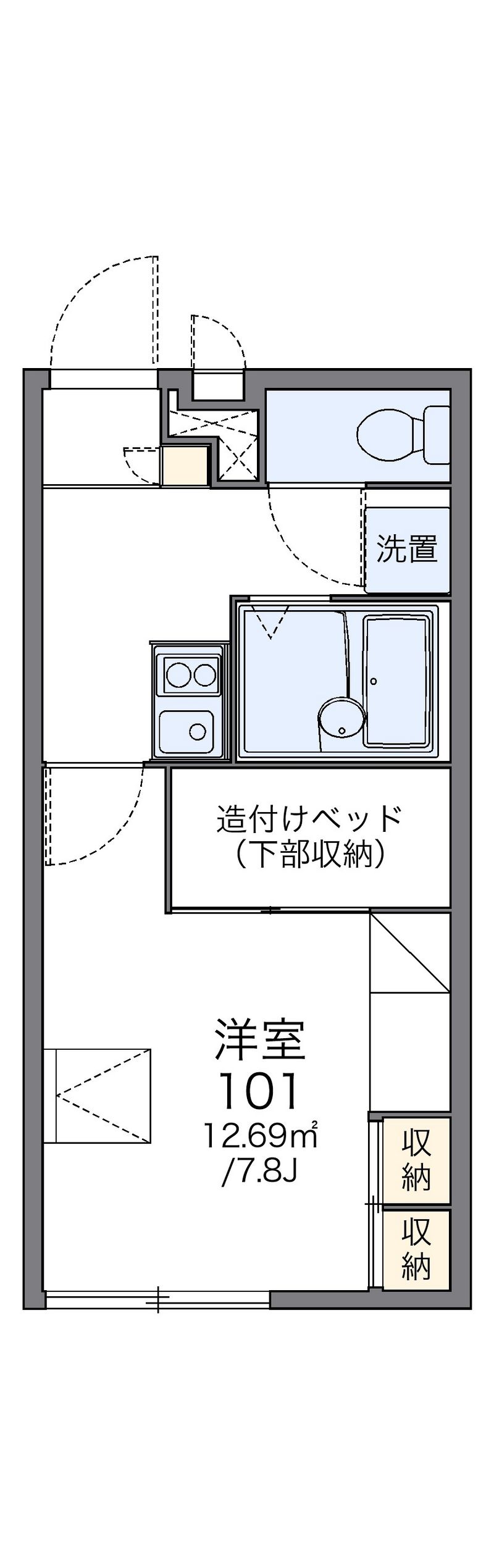 レオパレスブラッサム木津 間取図