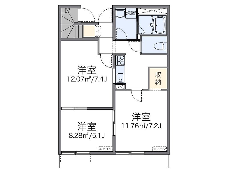 レオパレスウィステリア 間取図