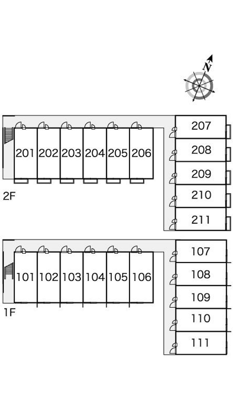 レオパレス福間駅東 間取配置図