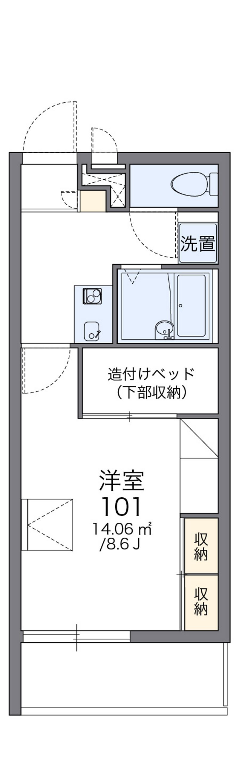 レオパレスアトラス折立Ⅱ 間取図