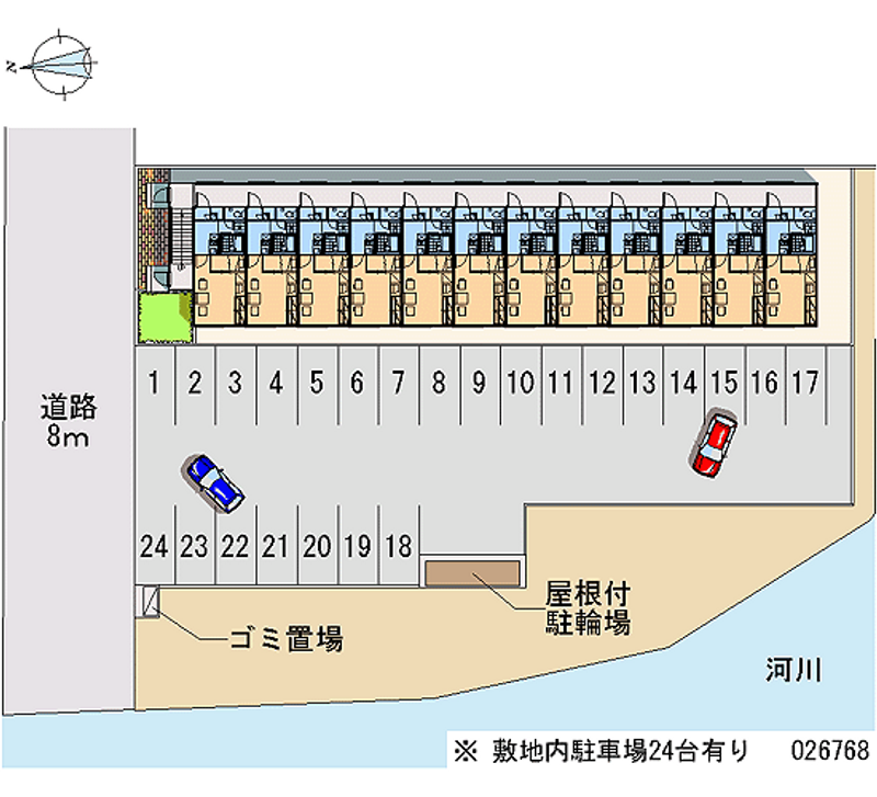 レオパレスたいせつ 月極駐車場