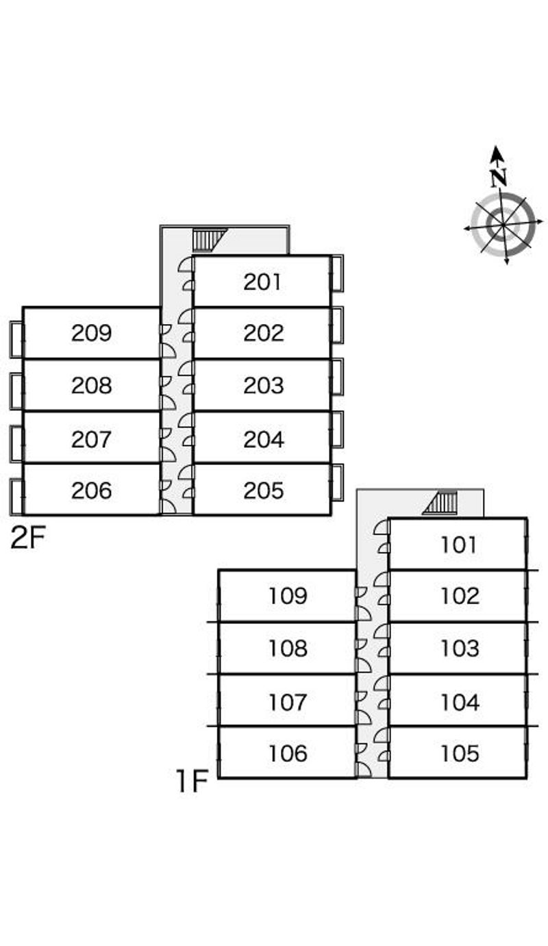レオパレスネオフォレスト 間取り配置図