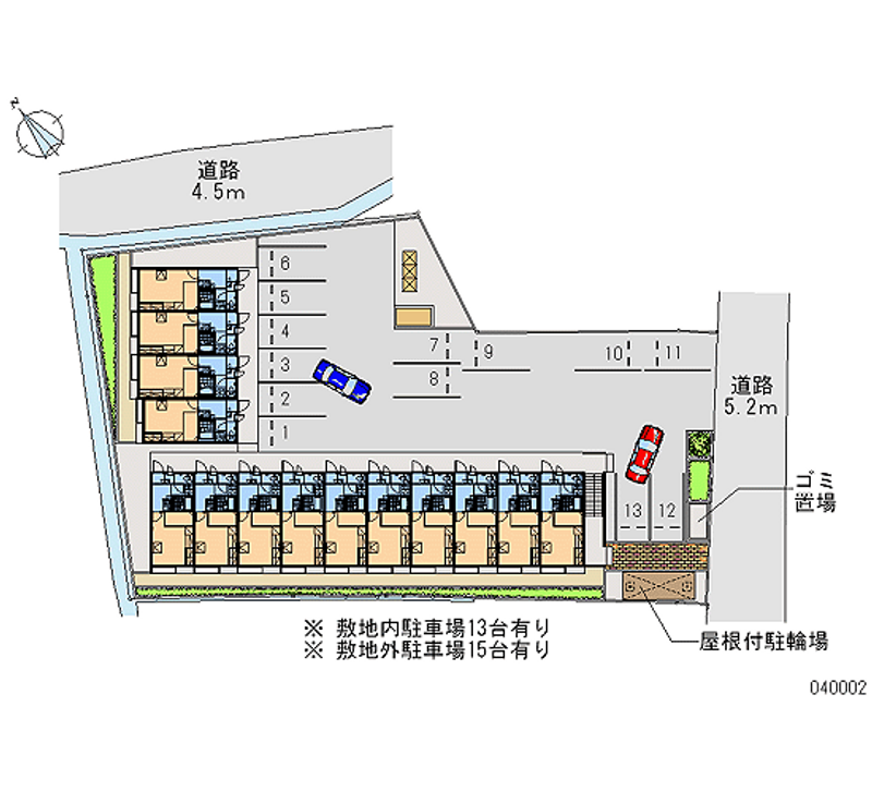 レオパレス五個荘 月極駐車場