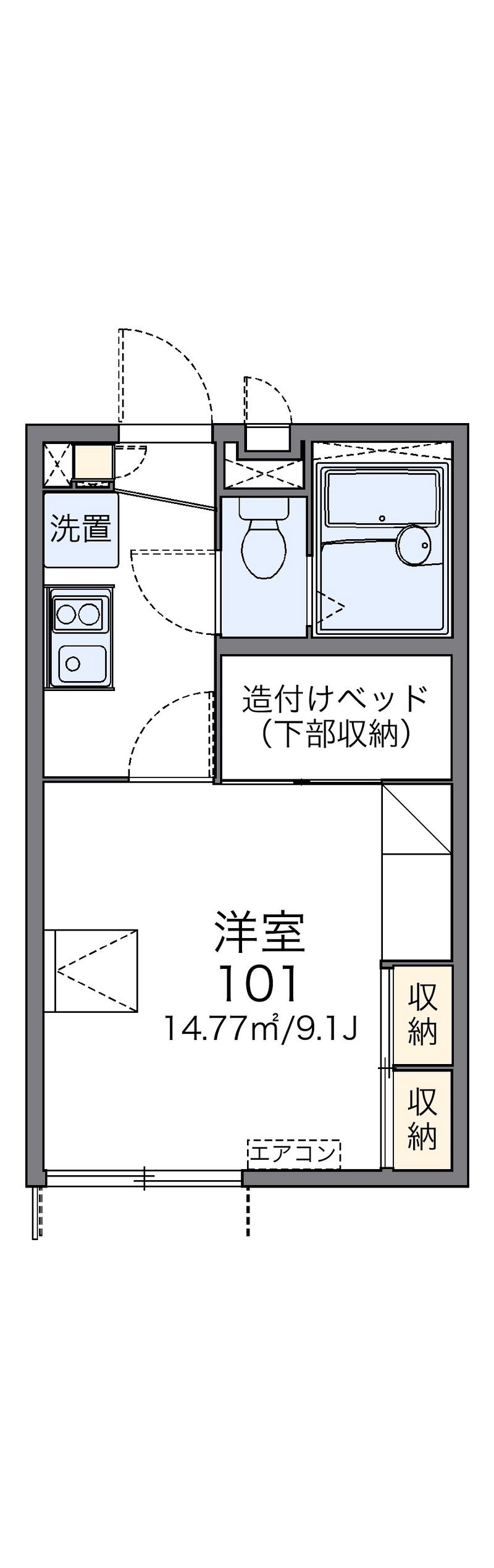 レオパレスアムールコート 間取図