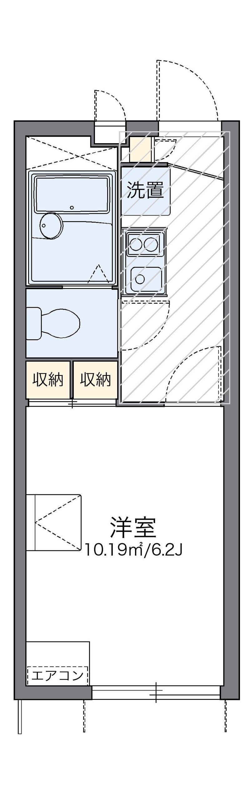 レオパレスシャトーナカジマＣ棟 間取図