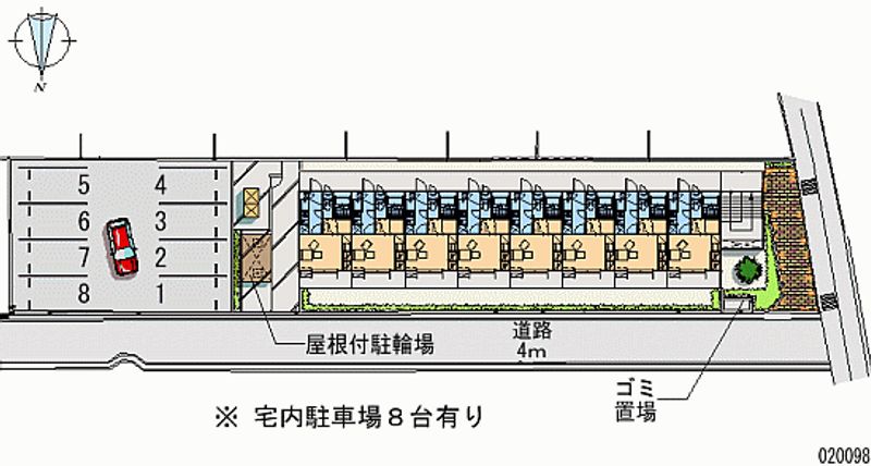 レオパレスポムール 月極駐車場