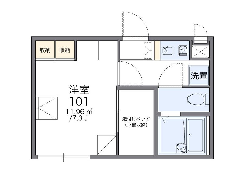レオパレス南万代 間取図
