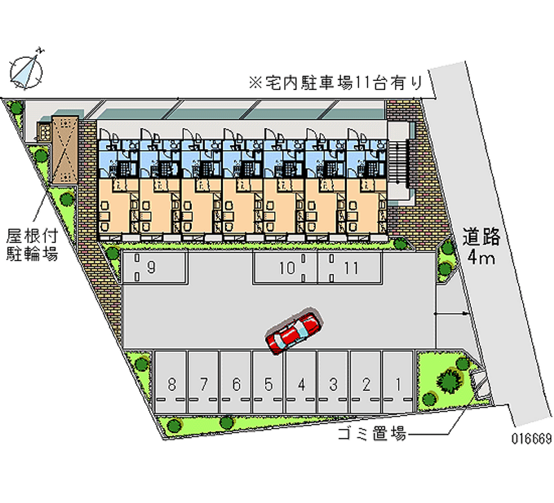 レオパレスしらかた 月極駐車場