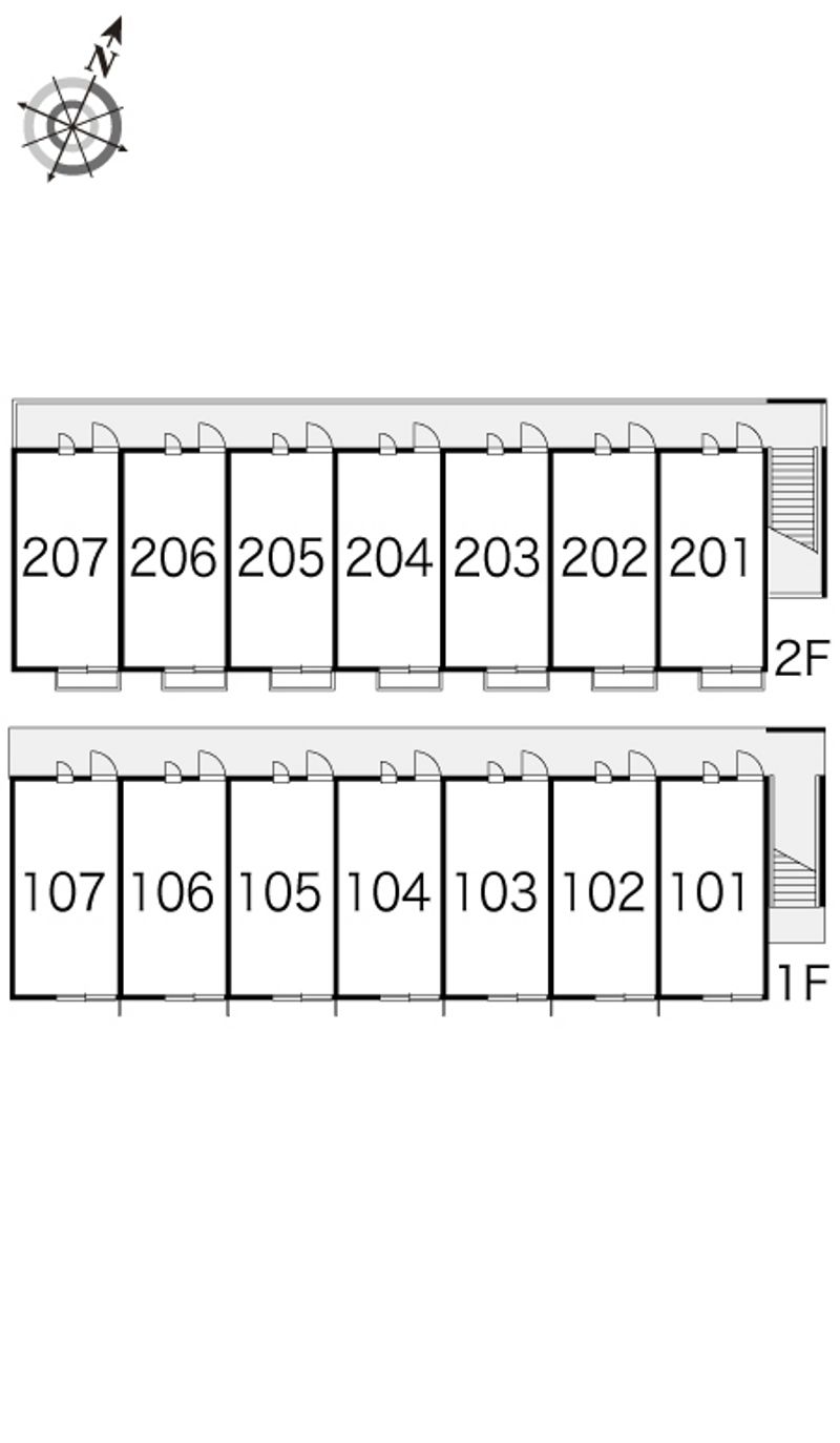 レオパレスオータム１４　Ｓ 間取り配置図