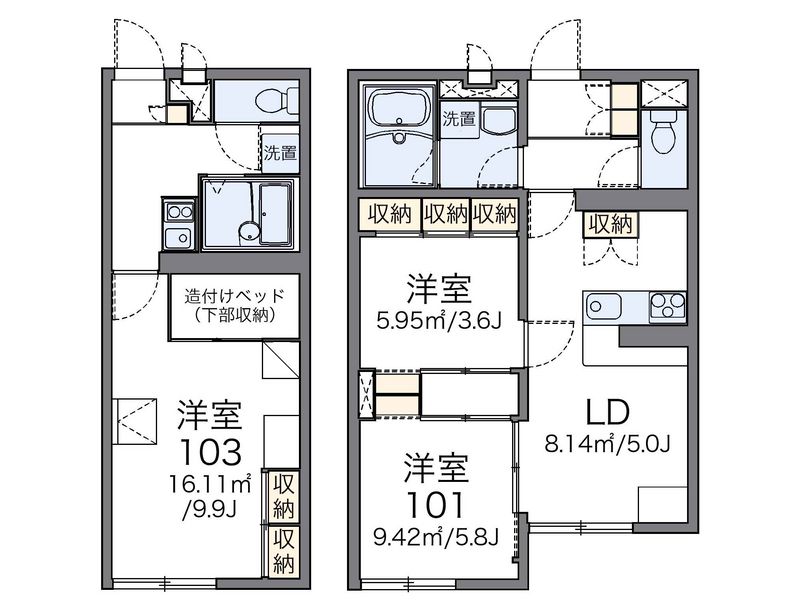 レオパレスやまぼうし 間取図