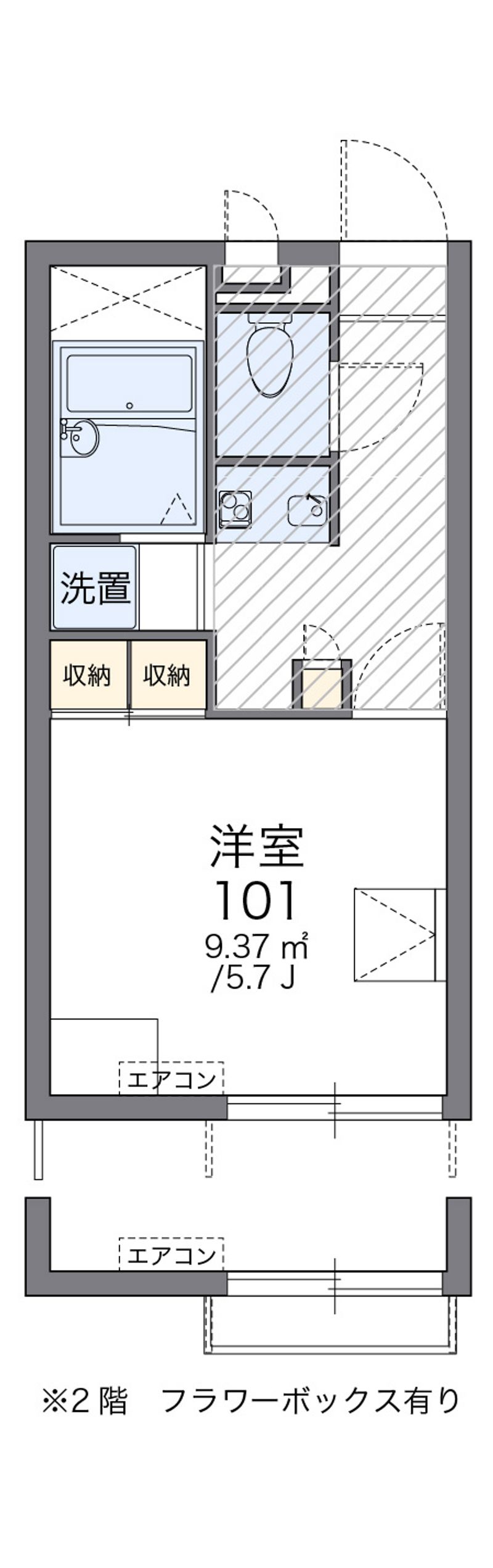 レオパレス三津田 間取図