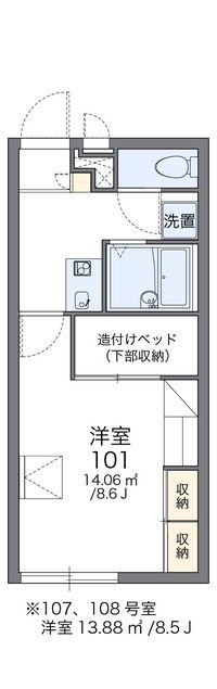 レオパレスネオ塚原台 間取り図