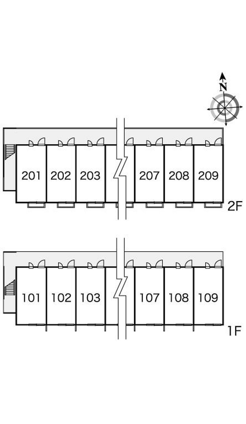レオパレス焼山中央 間取配置図