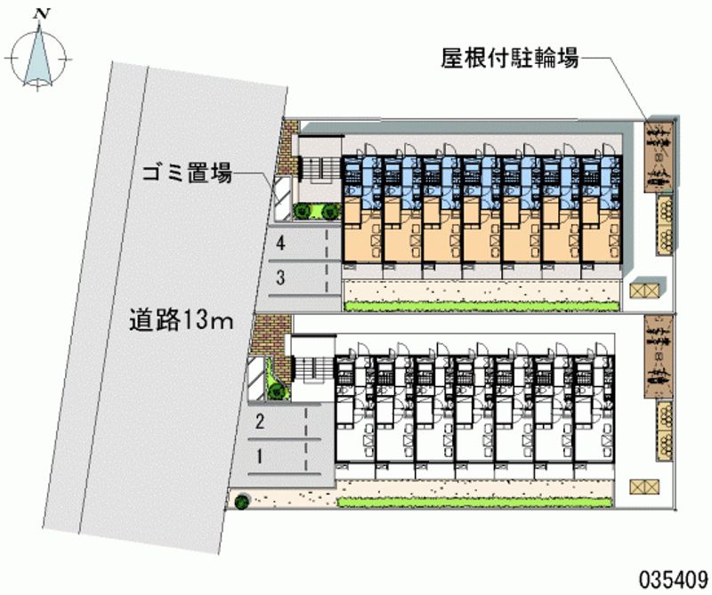 レオパレスウイング元城Ｂ 区画図