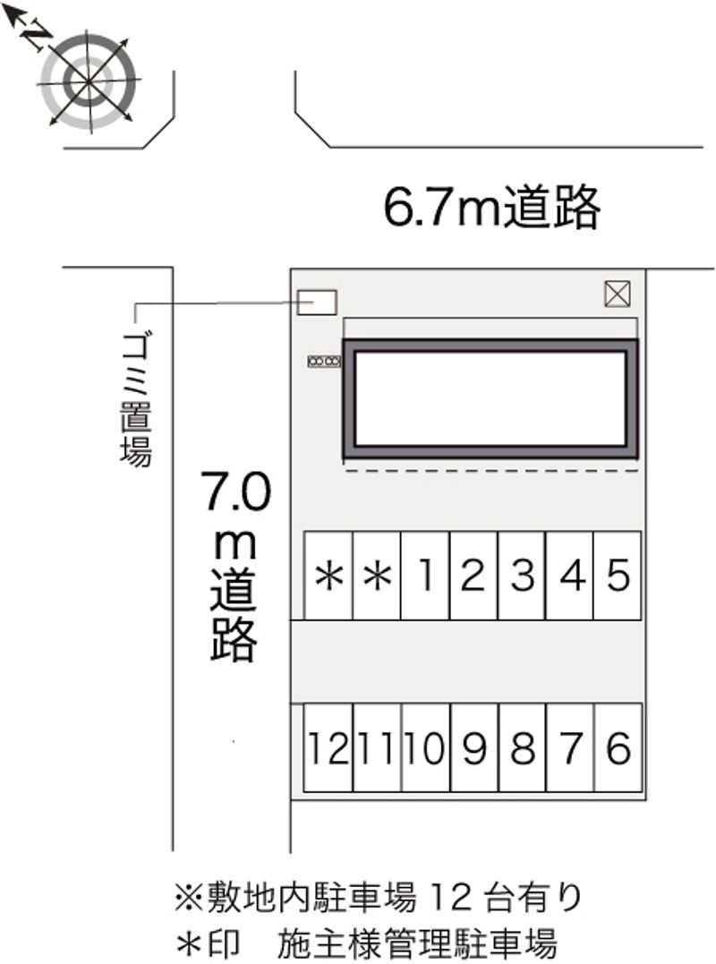 レオパレスＢＩＧ　ＲＥＥＤ 駐車場