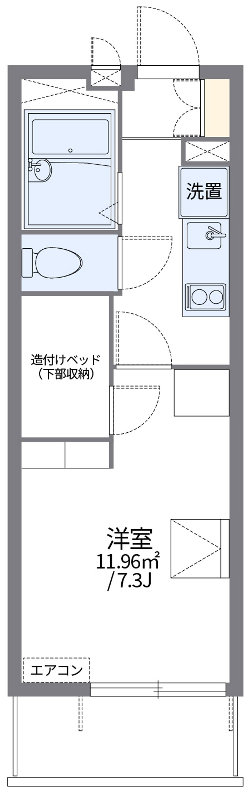 レオパレスシャンブル小林 間取図