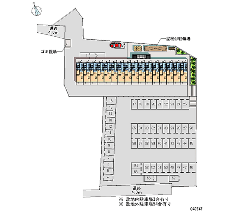 レオパレスシフォン 月極駐車場