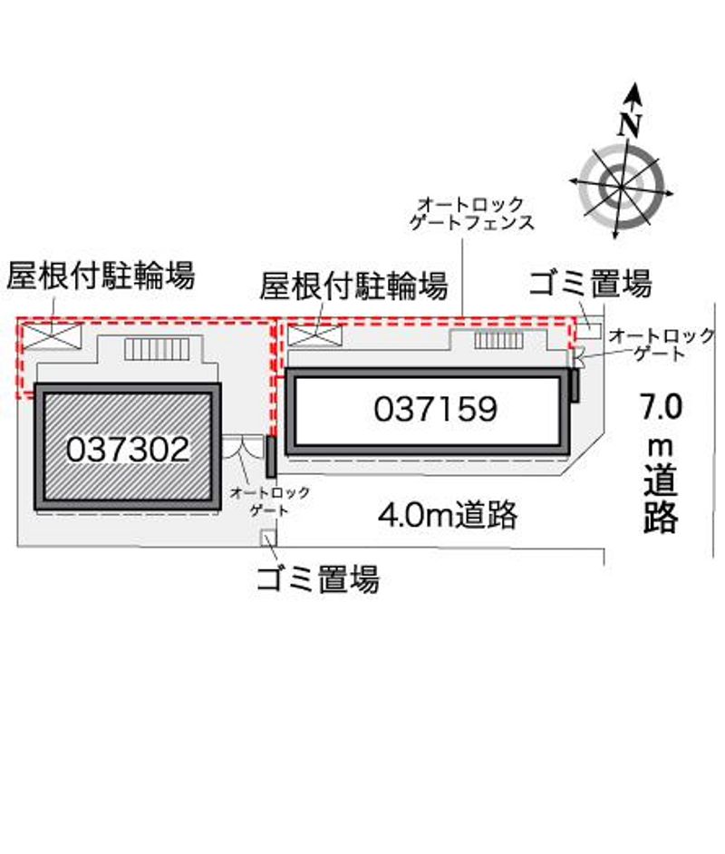 レオパレスフラワーコートＡ 配置図