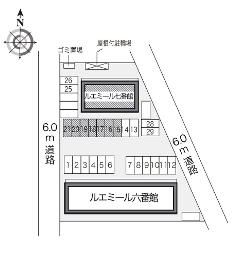 レオパレスルミエール七番館 配置図