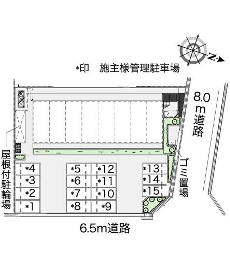 レオパレスルームス北越 配置図