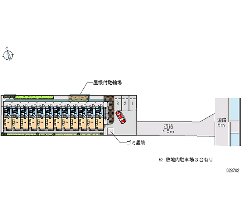 レオパレス上坂部 月極駐車場