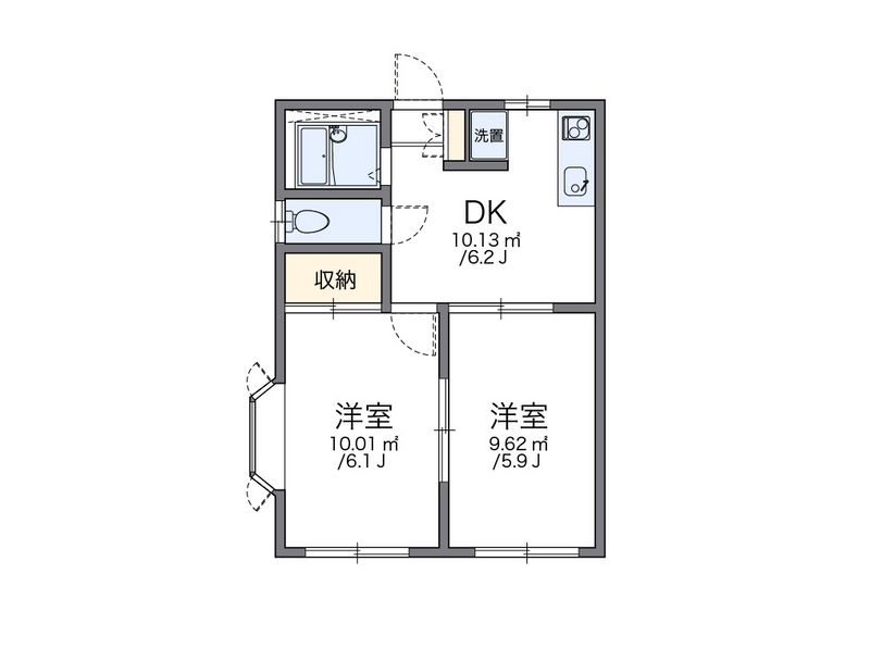 レオパレス本城東六番館 間取図