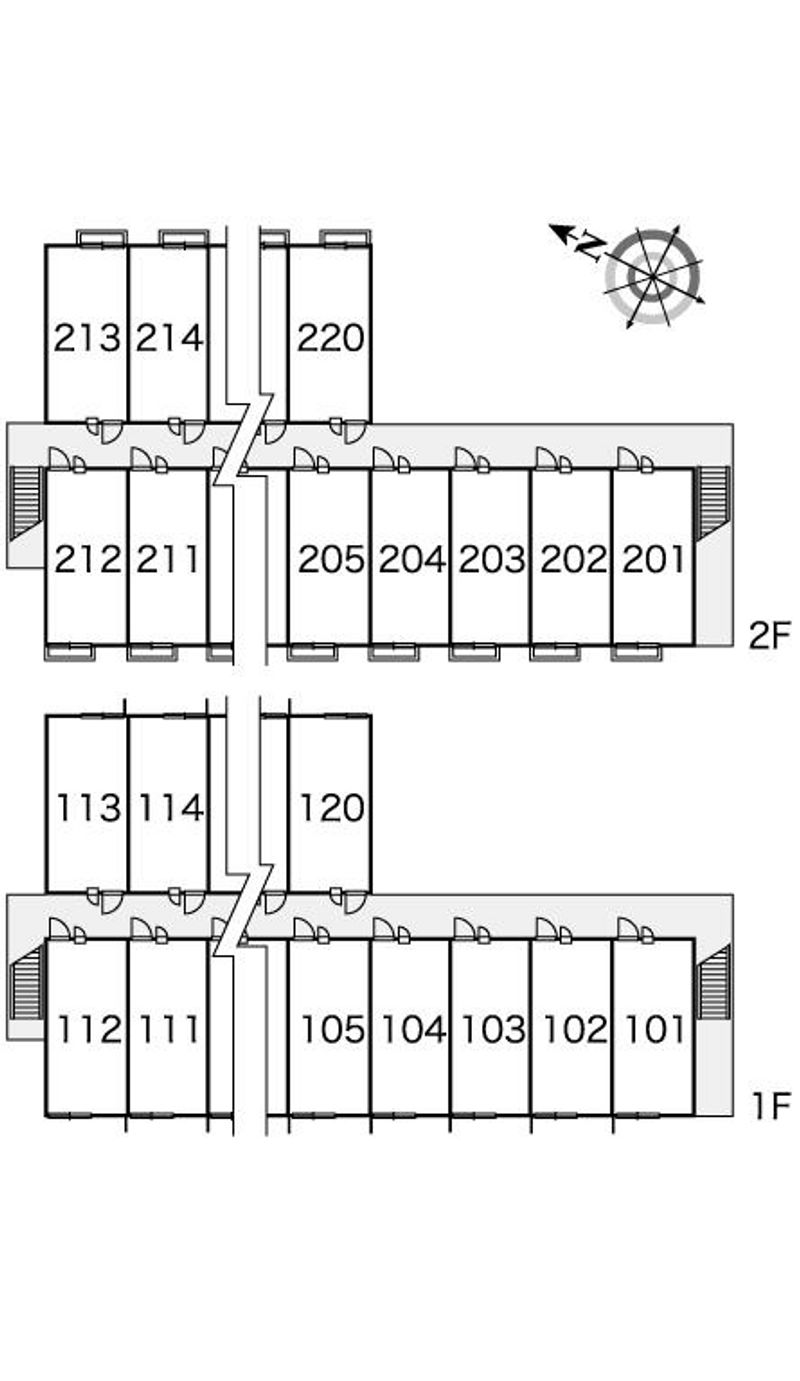 レオパレスドルフフクサト 間取配置図