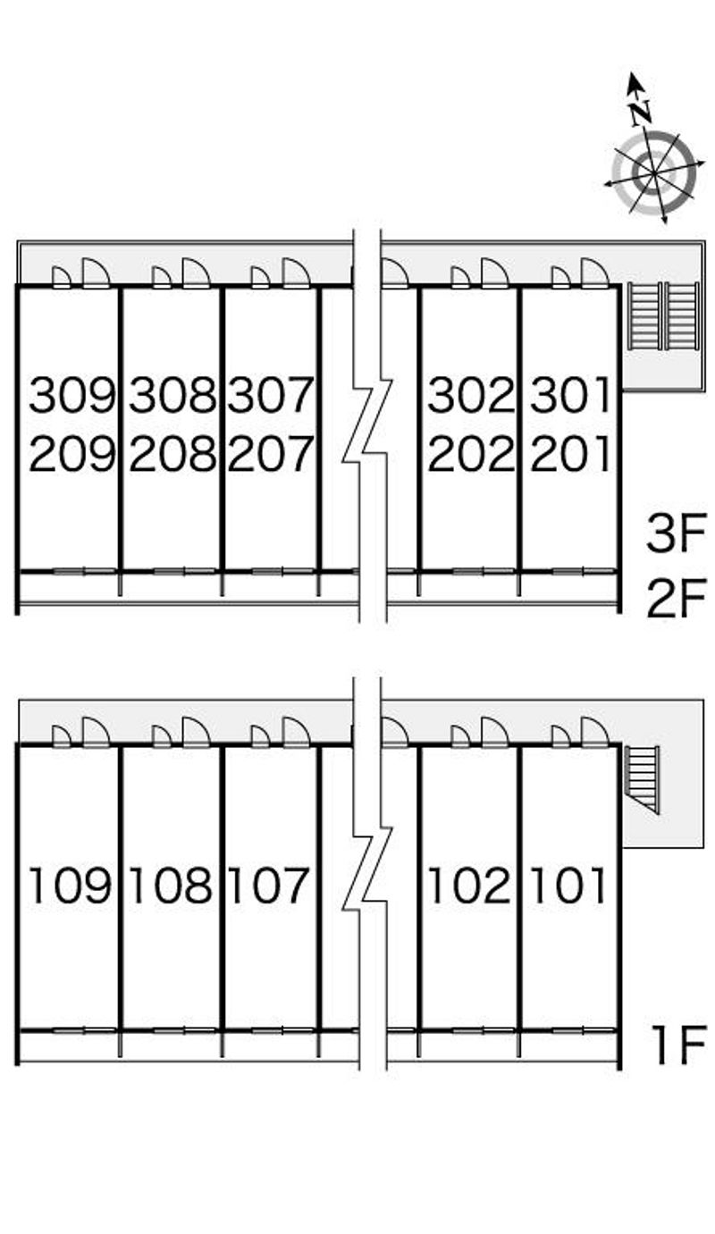 レオパレスレトワール桜 間取配置図