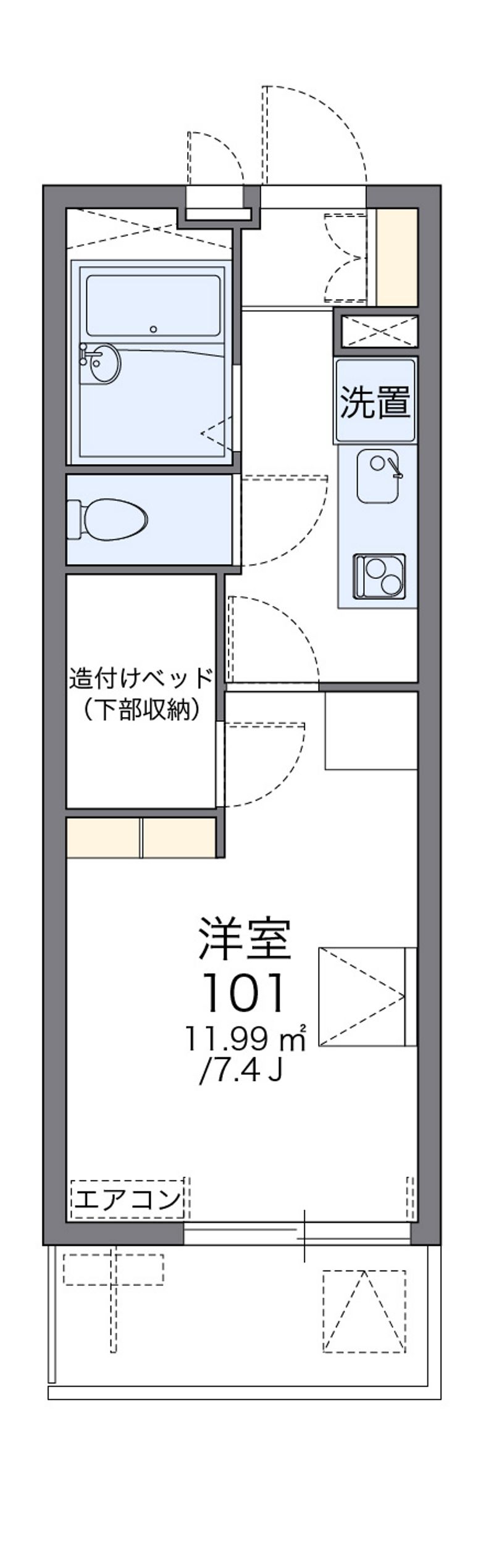 レオパレスビハイントロンチーノ 間取図