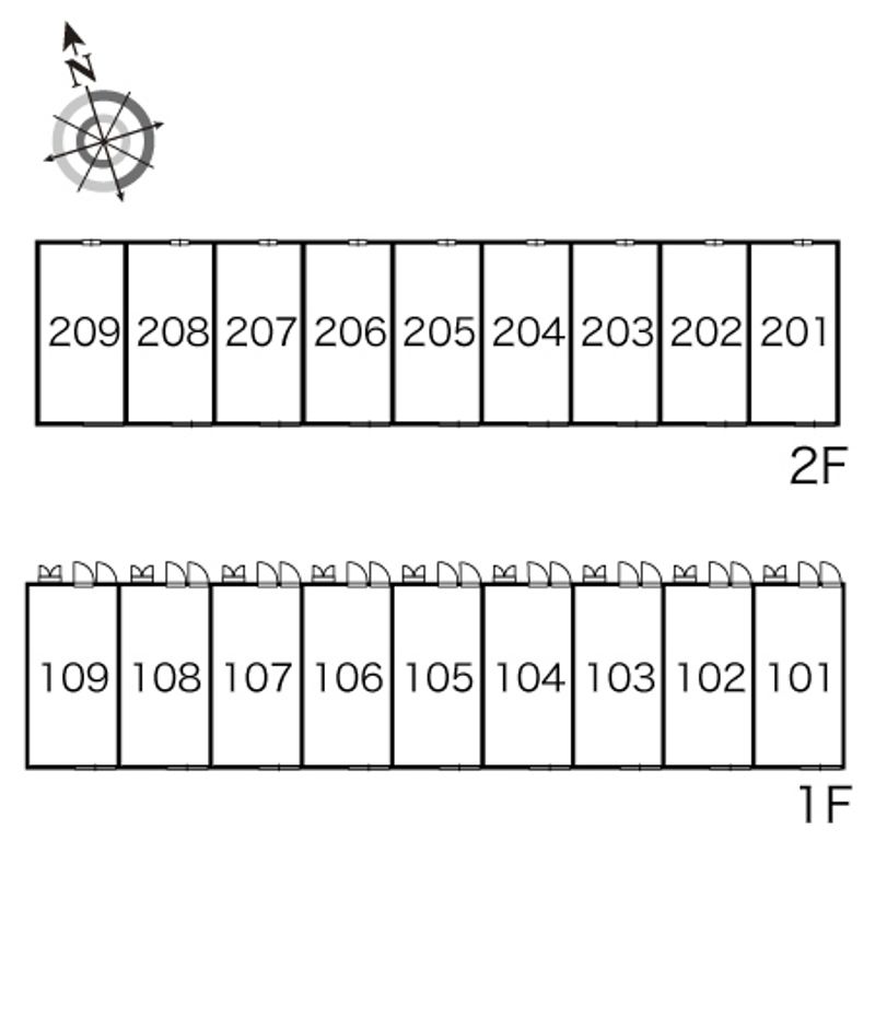 レオパレスＫＥＹＡＫＩ　Ⅰ 間取配置図