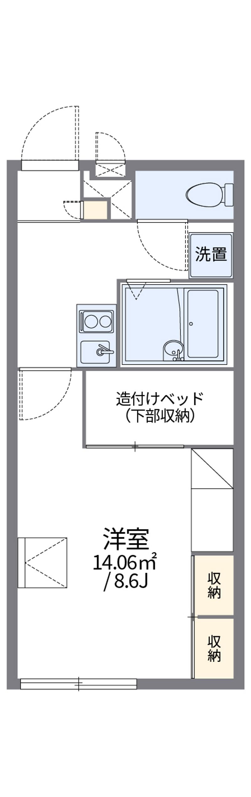 レオパレスミリオンベル 間取図